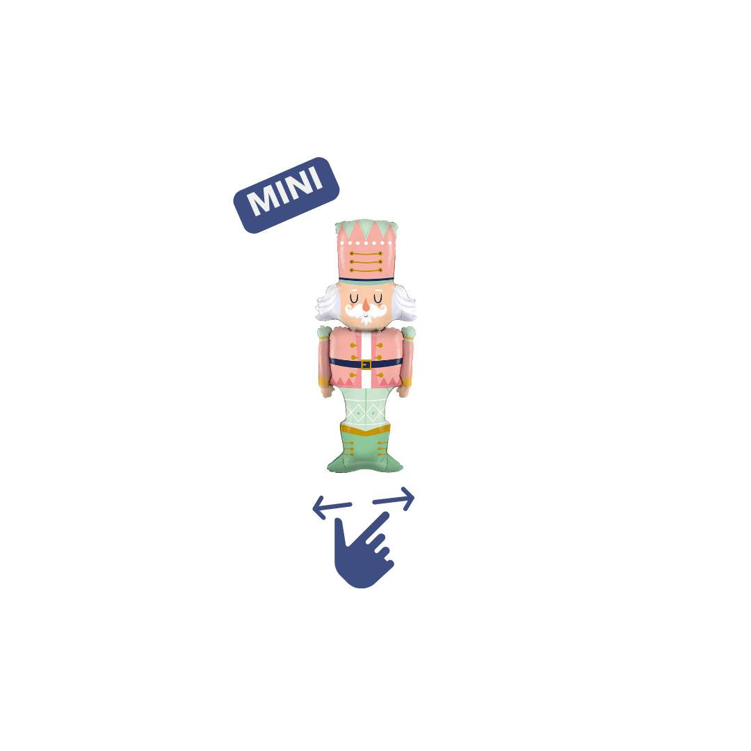 Mini Nutcracker Christmas Balloon Mint & Pastel Pink Airblown