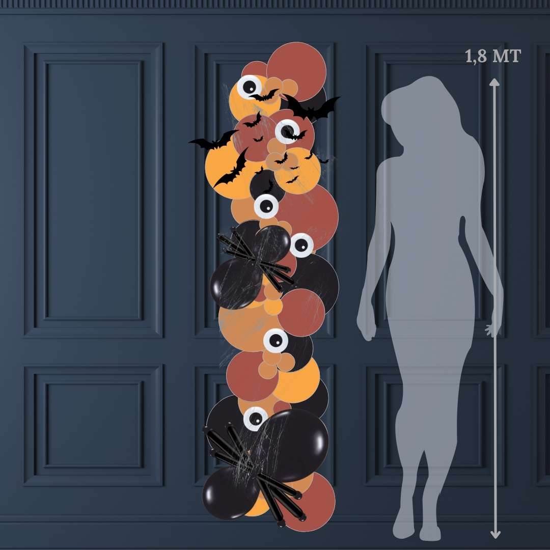 Halloween balloon decoration (2 mt) wall in 3 variations (Garland, Column or Half arch)