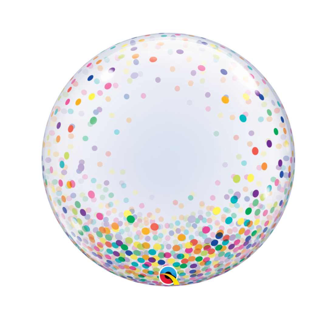 Ballon Bulle décorative aux confettis multicolores