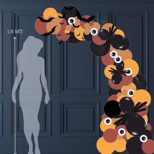 Demie arche de ballons Halloween (3,5 mt avec large base) mural