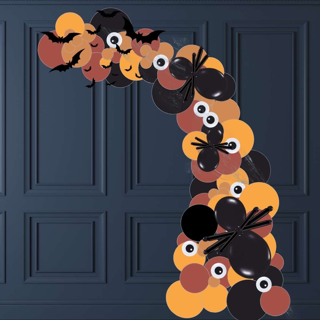 Halloween Half Balloon Arch (3.5mt with wide base) wall mounted