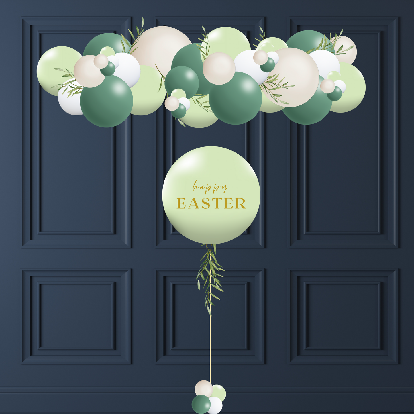 Set Guirlande de ballons Aesthetic de Pâques – Tons Neutres & Verts