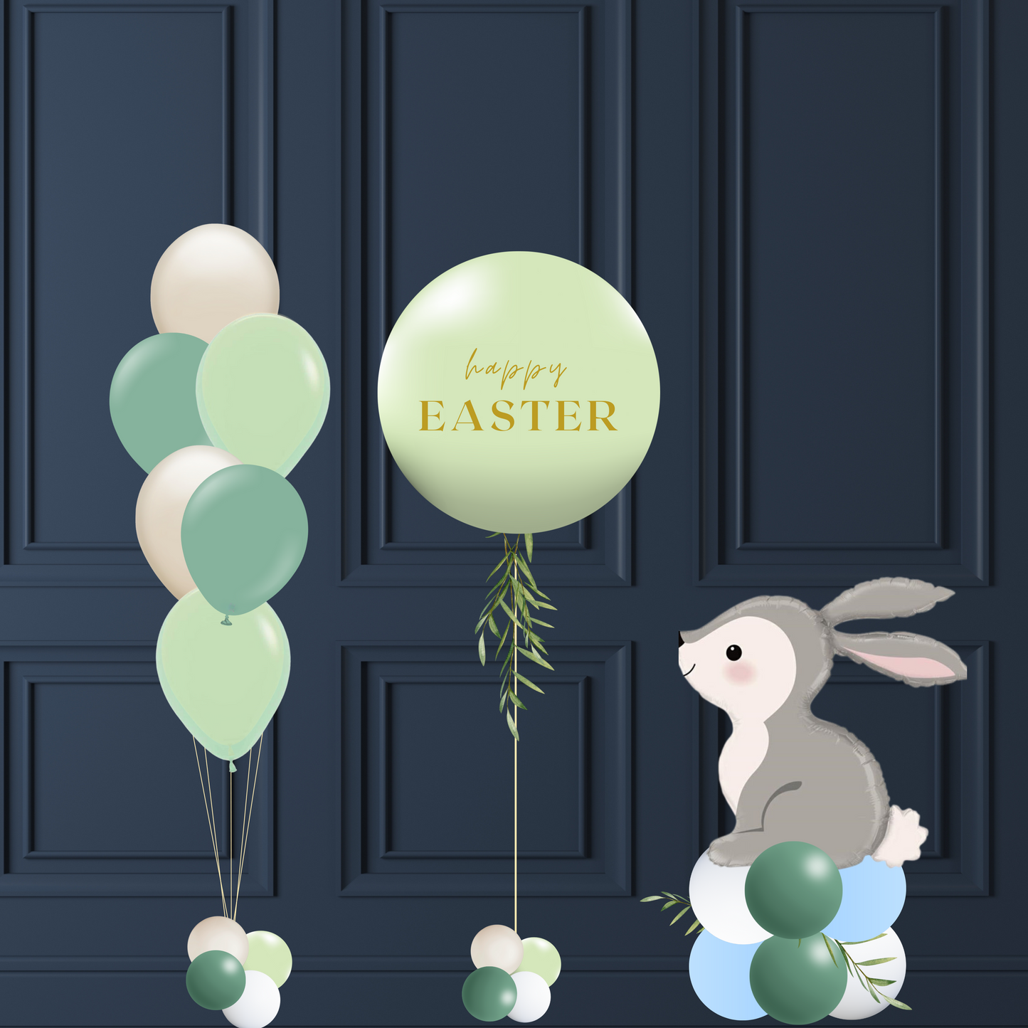 Set Guirlande de ballons Aesthetic de Pâques – Tons Neutres & Verts