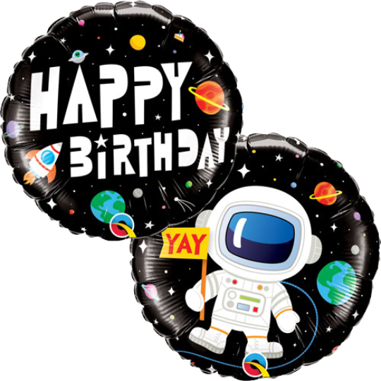 Astronautenballon „Happy Birthday“
