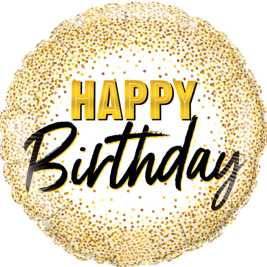 Birthday Gold Glitter Dots Balloon