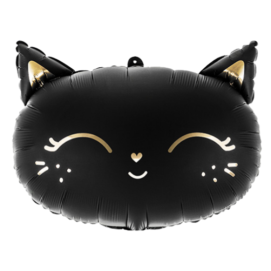 Black Cat Head Helium Balloon