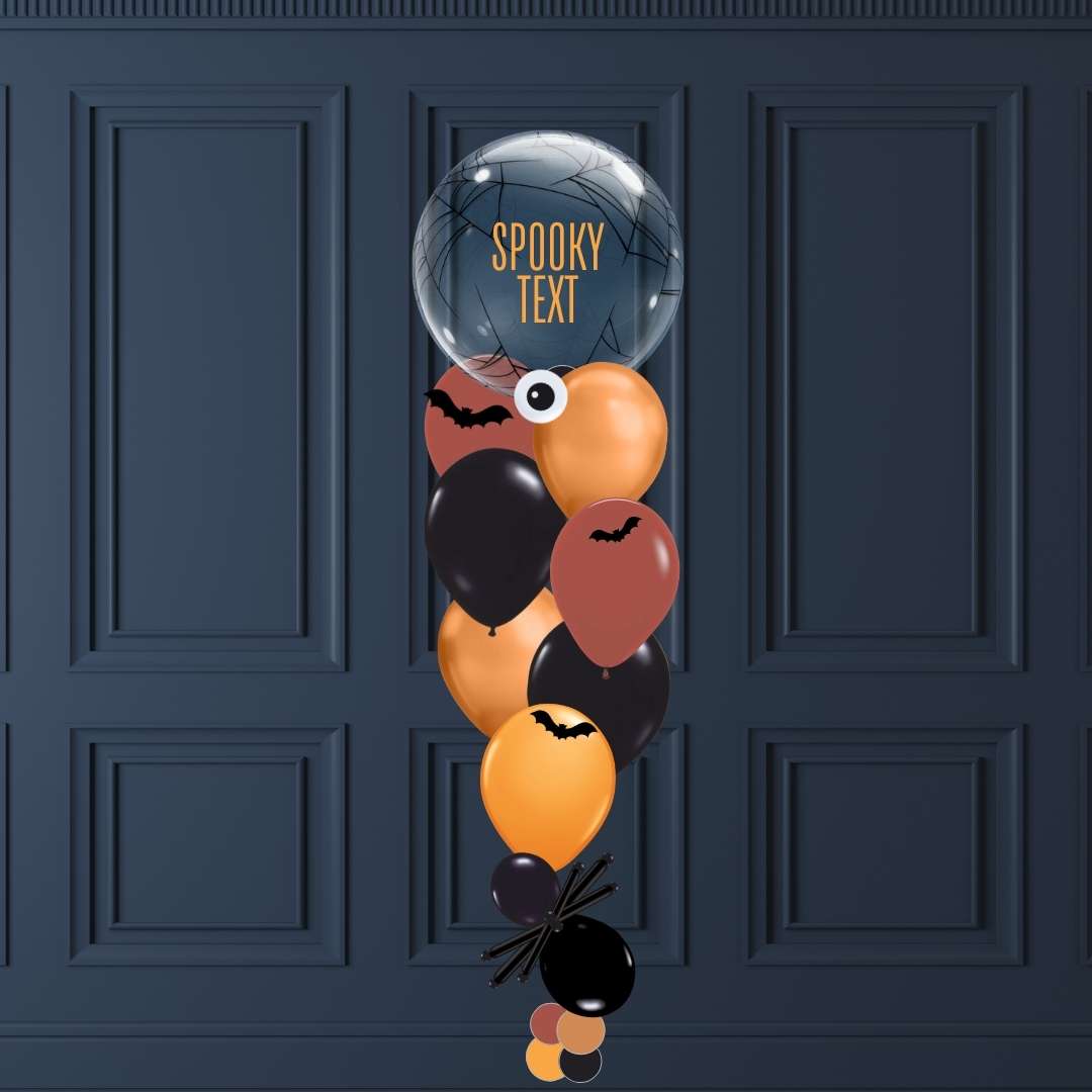 Halloween helium balloon bouquet with personalized text