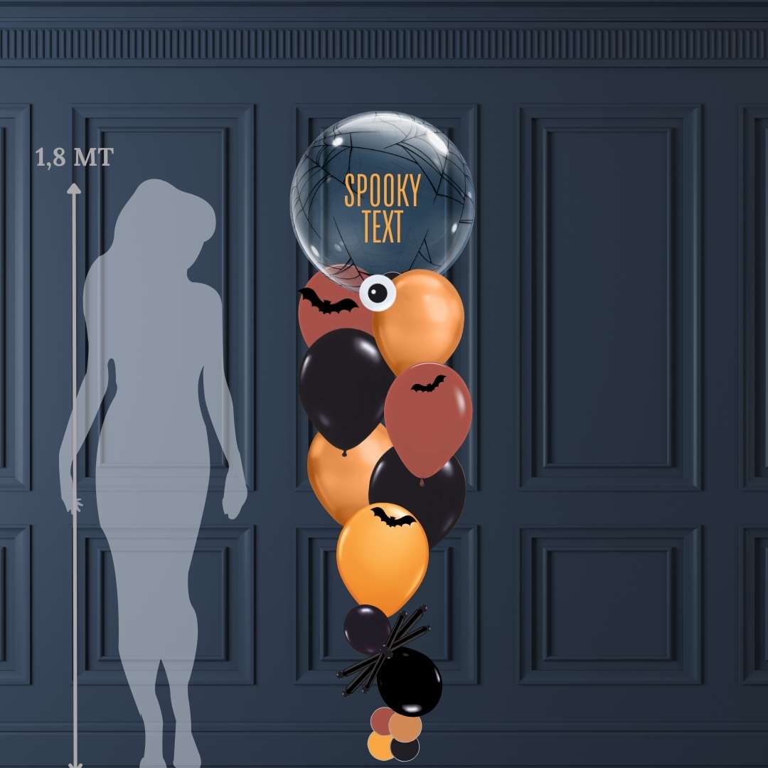 Halloween helium balloon bouquet with personalized text