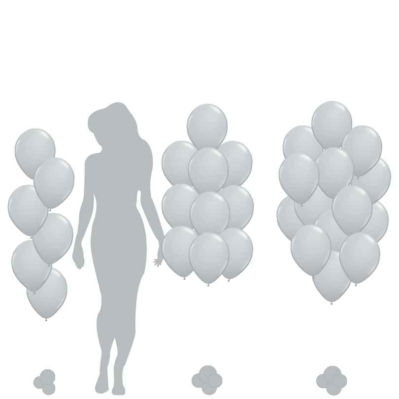 Bouquet of latex helium balloons