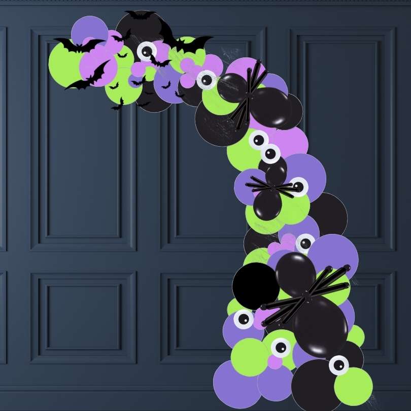 Half "Yuck" Halloween Balloon Arch (3.5mt with wide base) wall mounted