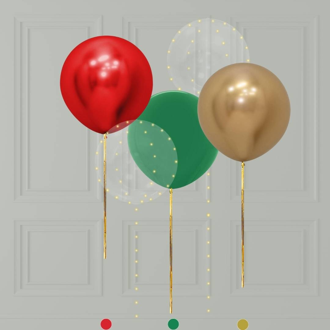 Large and LED balloon set "An Elegant Christmas"