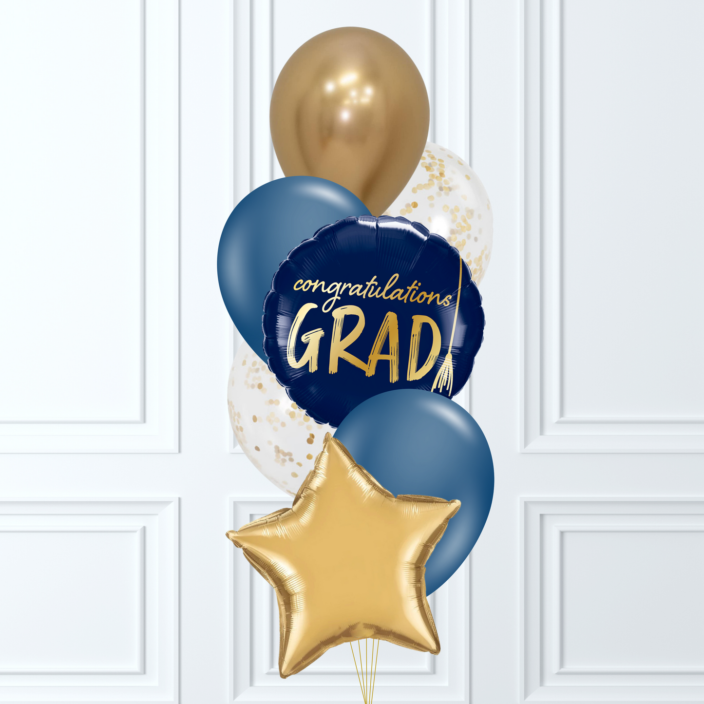 Graduation Bouquet Dark Blue & Gold