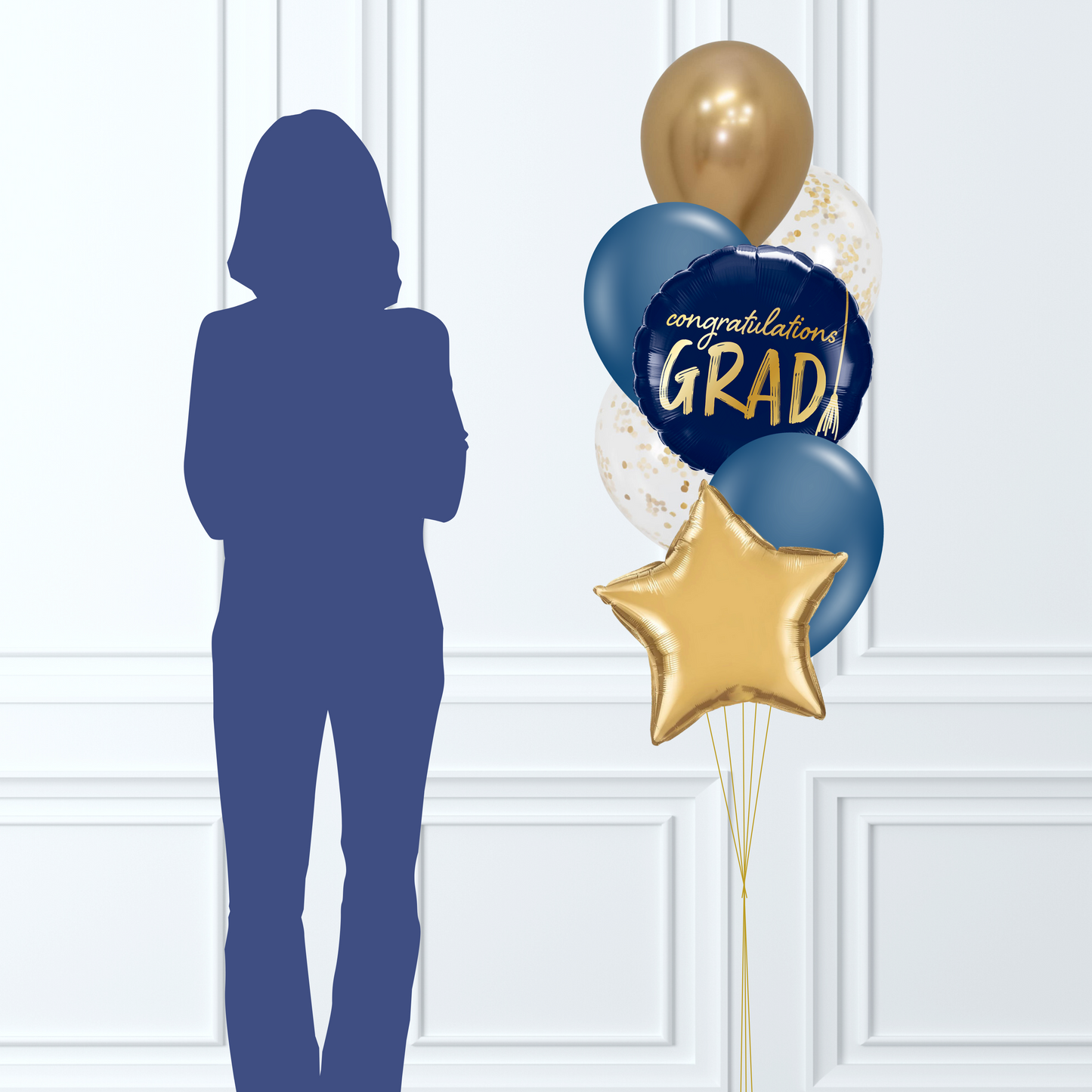 Graduation Bouquet Dark Blue & Gold