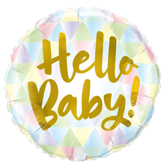 Pastellfarbener „Hello Baby“-Heliumballon