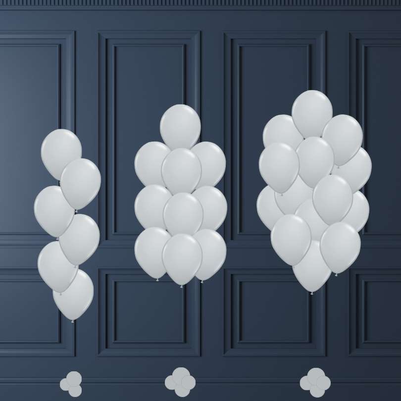 Bouquet of latex helium balloons