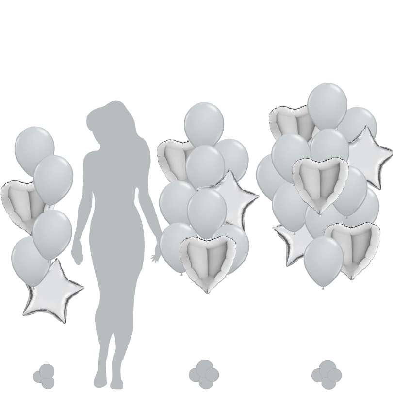 Balloon bouquet with stars/hearts