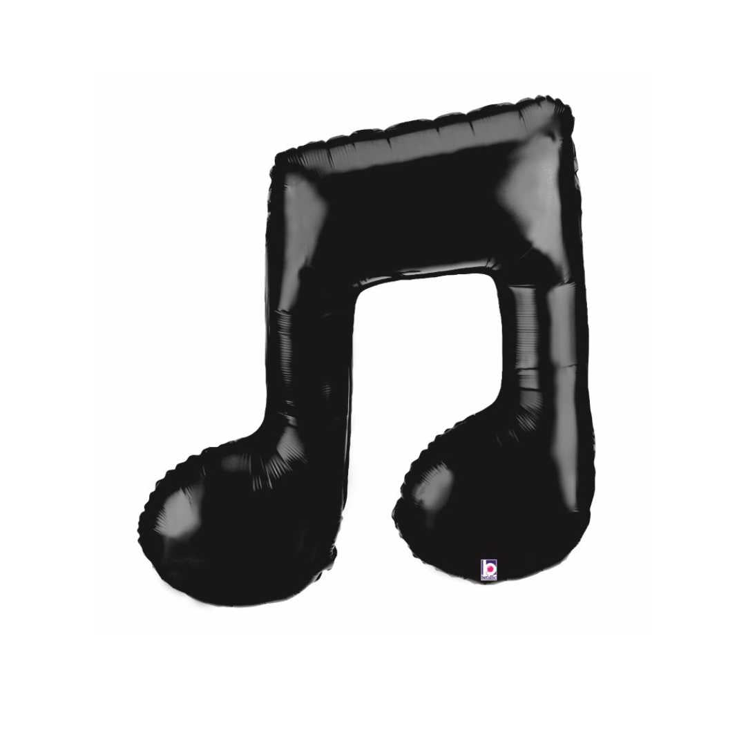Black Double Note Music Balloon
