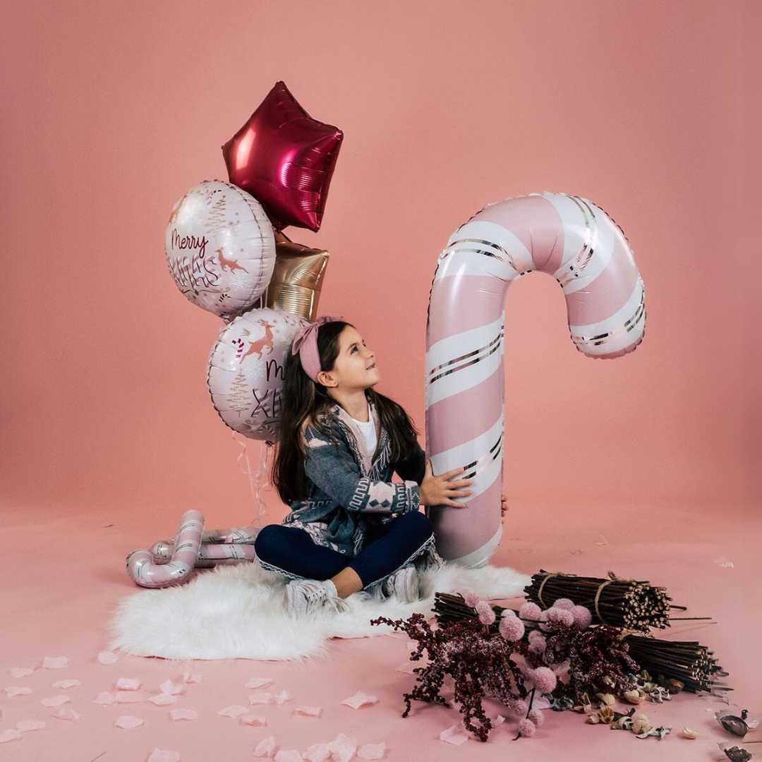 Ballon Sucre d'Orge Rose à l'hélium