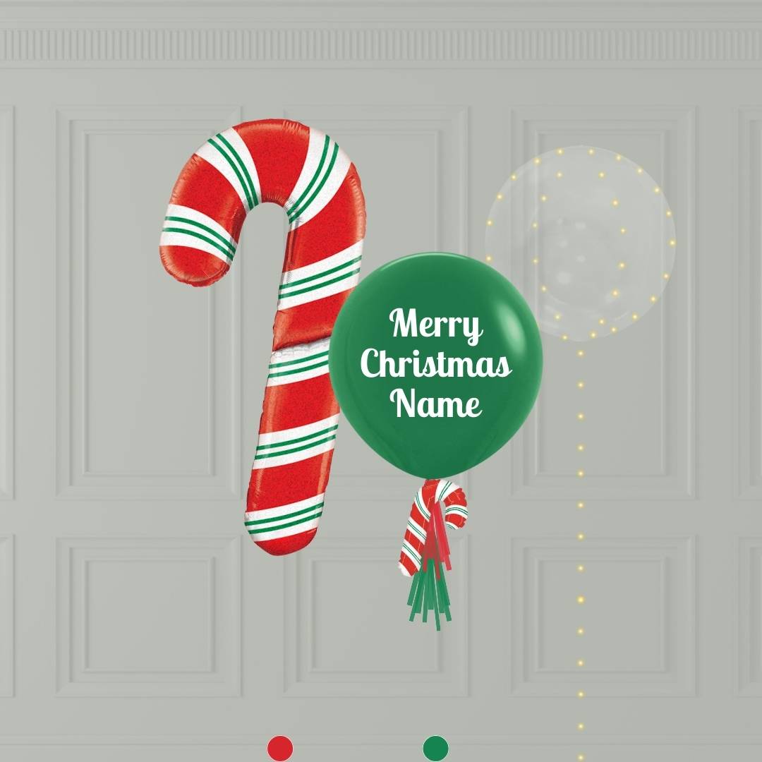 Balloon set with personalized text "Special Christmas Delivery"