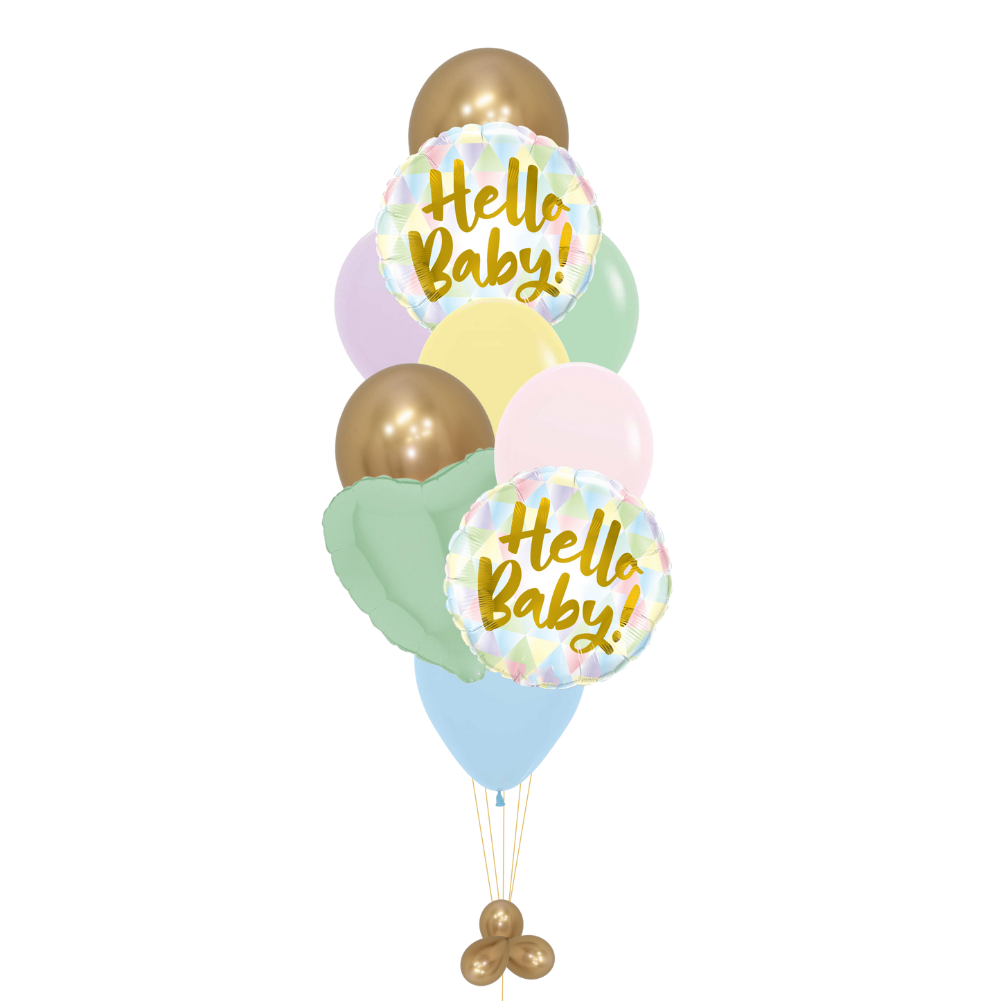 "Hello Baby" Pastel Balloons Bouquet