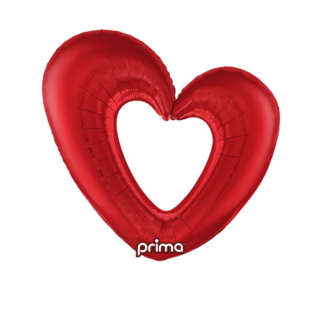 1 Ballon Aluminium Open Heart Red 40″ – Prima