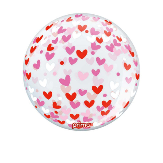 1 Ballon Sphere™ Colorful Hearts 20″ – Prima