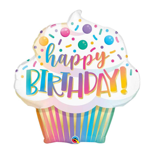 Ballon Cupcake d’anniversaire aux sprinkles ombrés - Birthday Ombre Sprinkles Cupcake