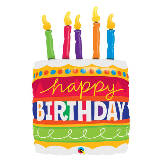 Ballon Gâteau d’anniversaire avec bougies- 35″ Birthday Cake & Candles