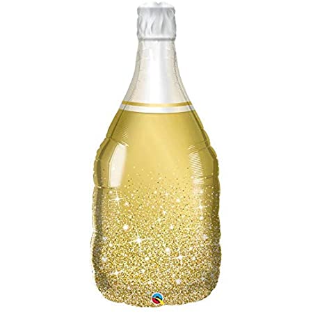 Golden Bubbly Wine Bottle