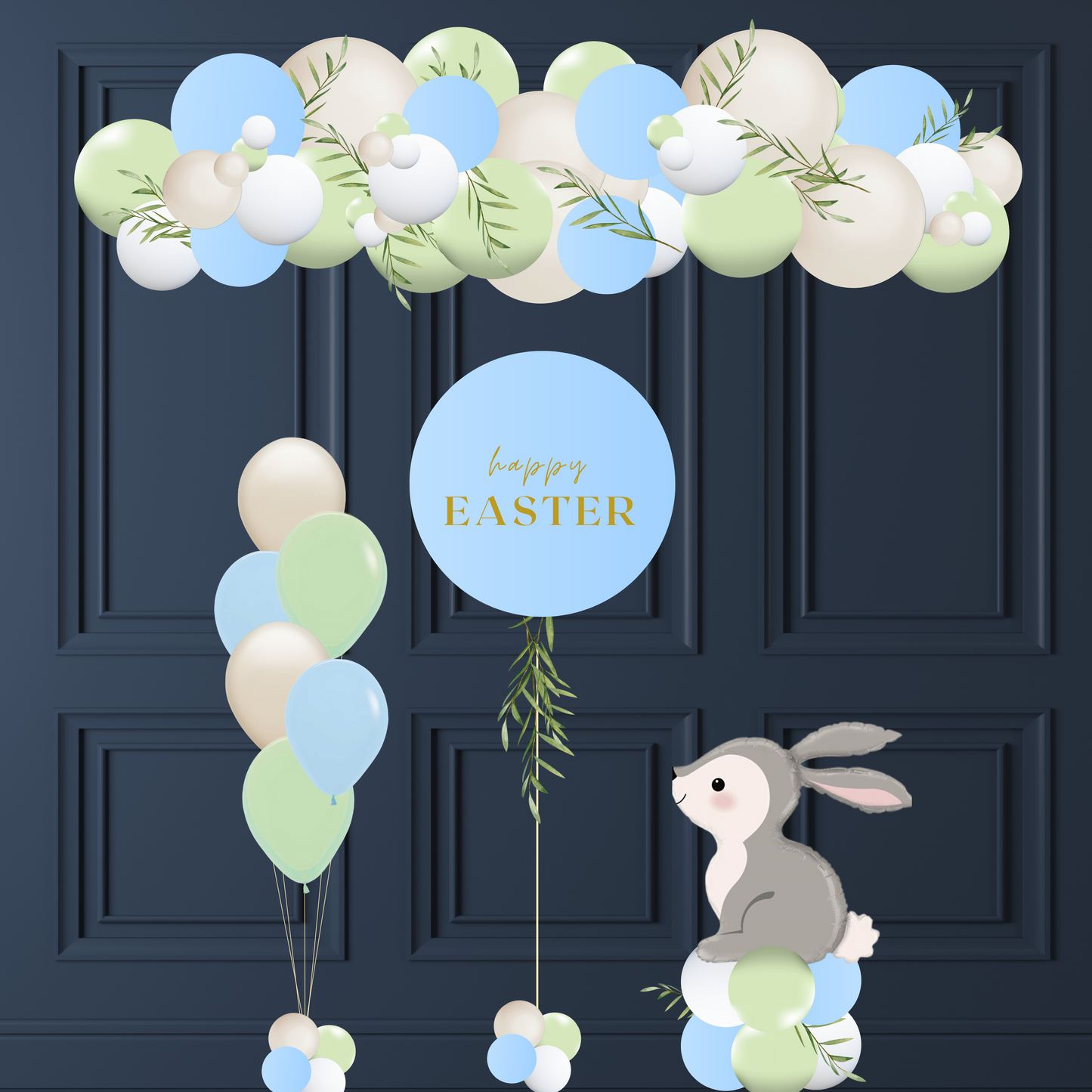 Set Ballons Aesthetic Bleu & Vert