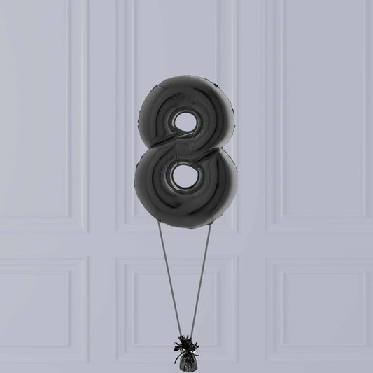 Ballon Chiffre Noir à l'hélium (taille moyenne)
