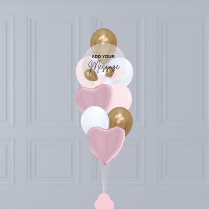 Balloon bouquet with small personalized bubble balloon