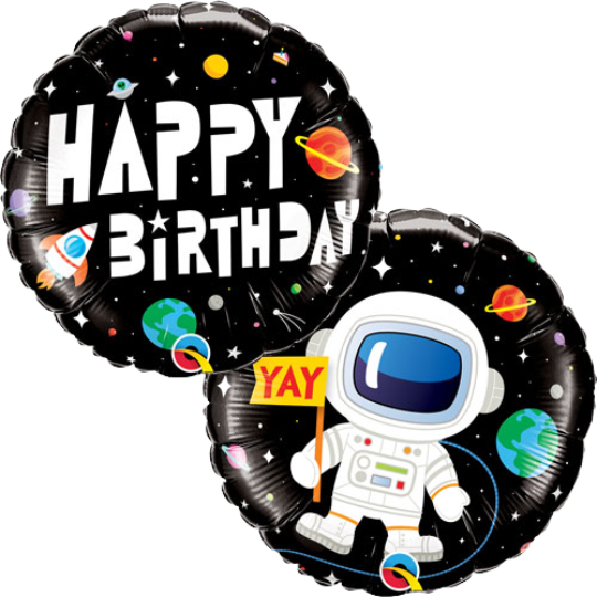 Ballon "Happy Birthday" Astronaute à l'hélium