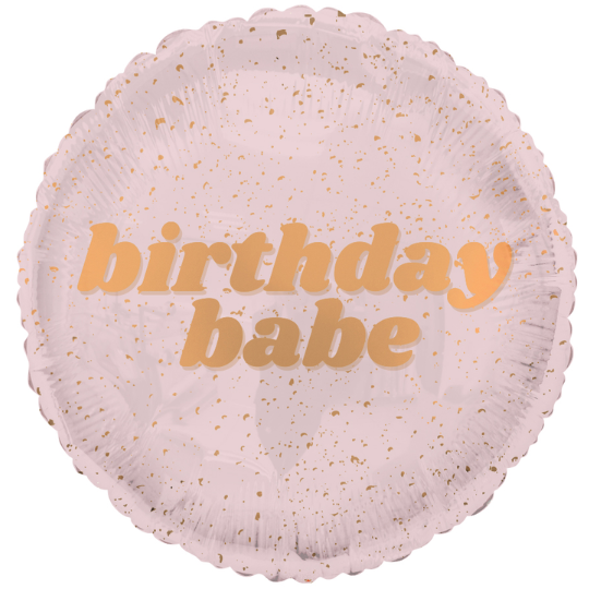 Ballon "Happy Birthday Babe" Rose à l'hélium