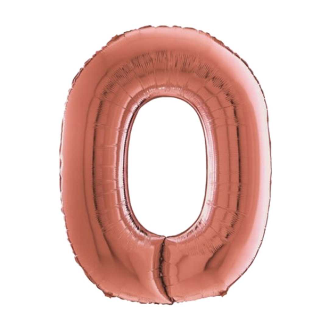 Large Rose Gold Number Balloon
