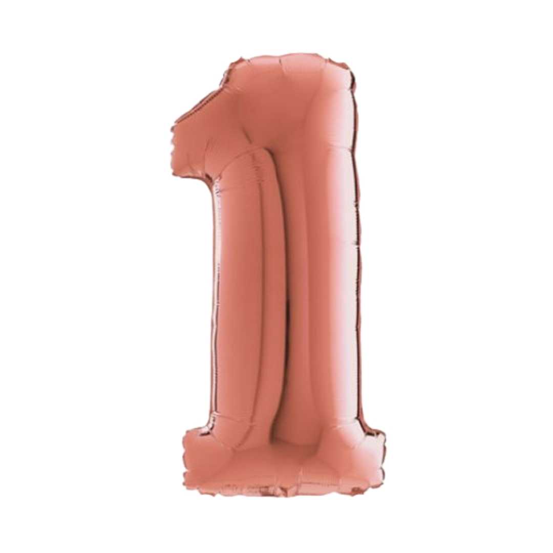 Large Rose Gold Number Balloon