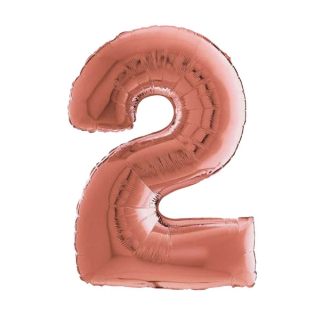 Large Rose Gold Number Balloon