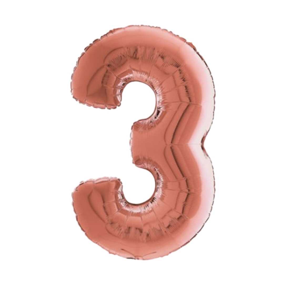Large Rose Gold Number Balloon