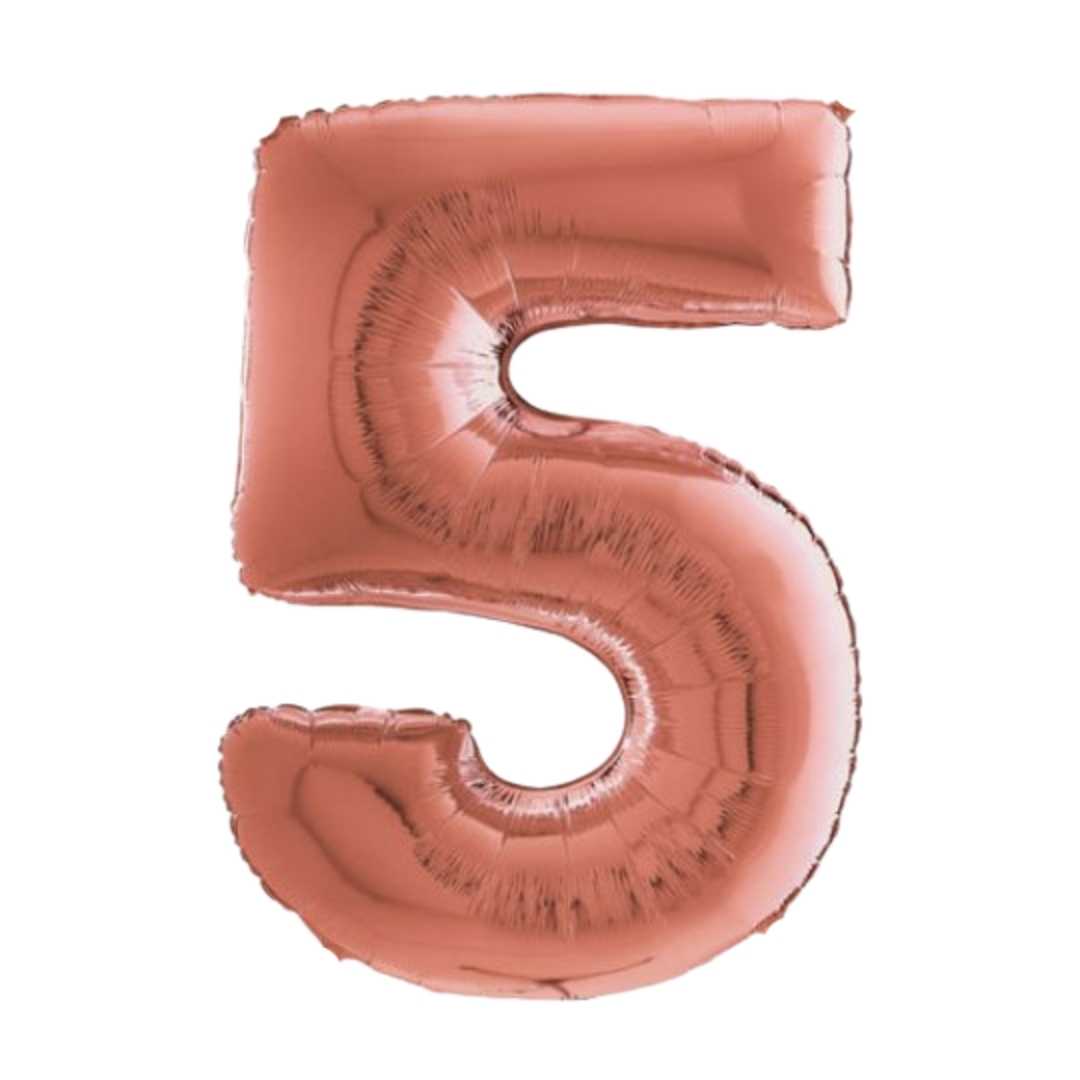 Large Rose Gold Number Balloon