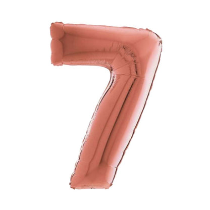 Large Rose Gold Number Balloon