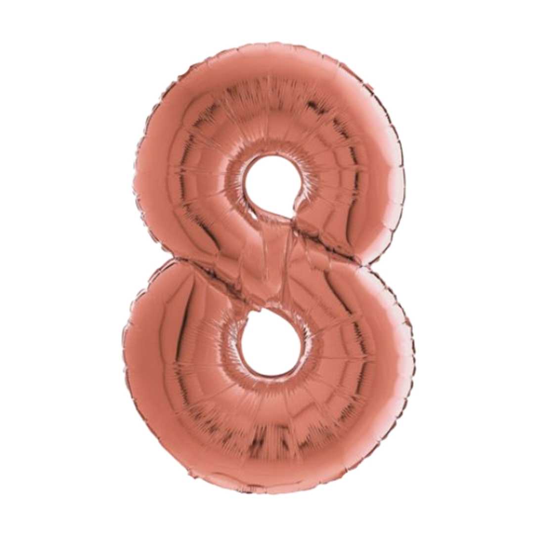 Large Rose Gold Number Balloon