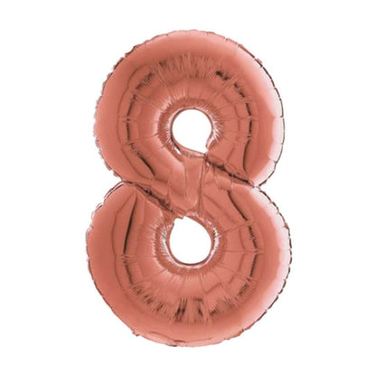 Large Rose Gold Number Balloon