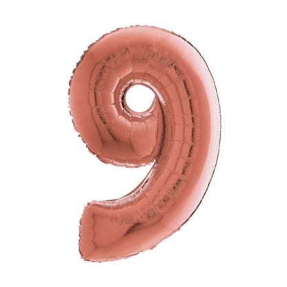 Large Rose Gold Number Balloon