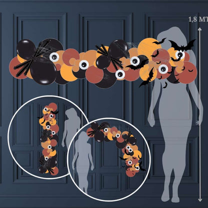 Halloween balloon decoration (2 mt) wall in 3 variations (Garland, Column or Half arch)