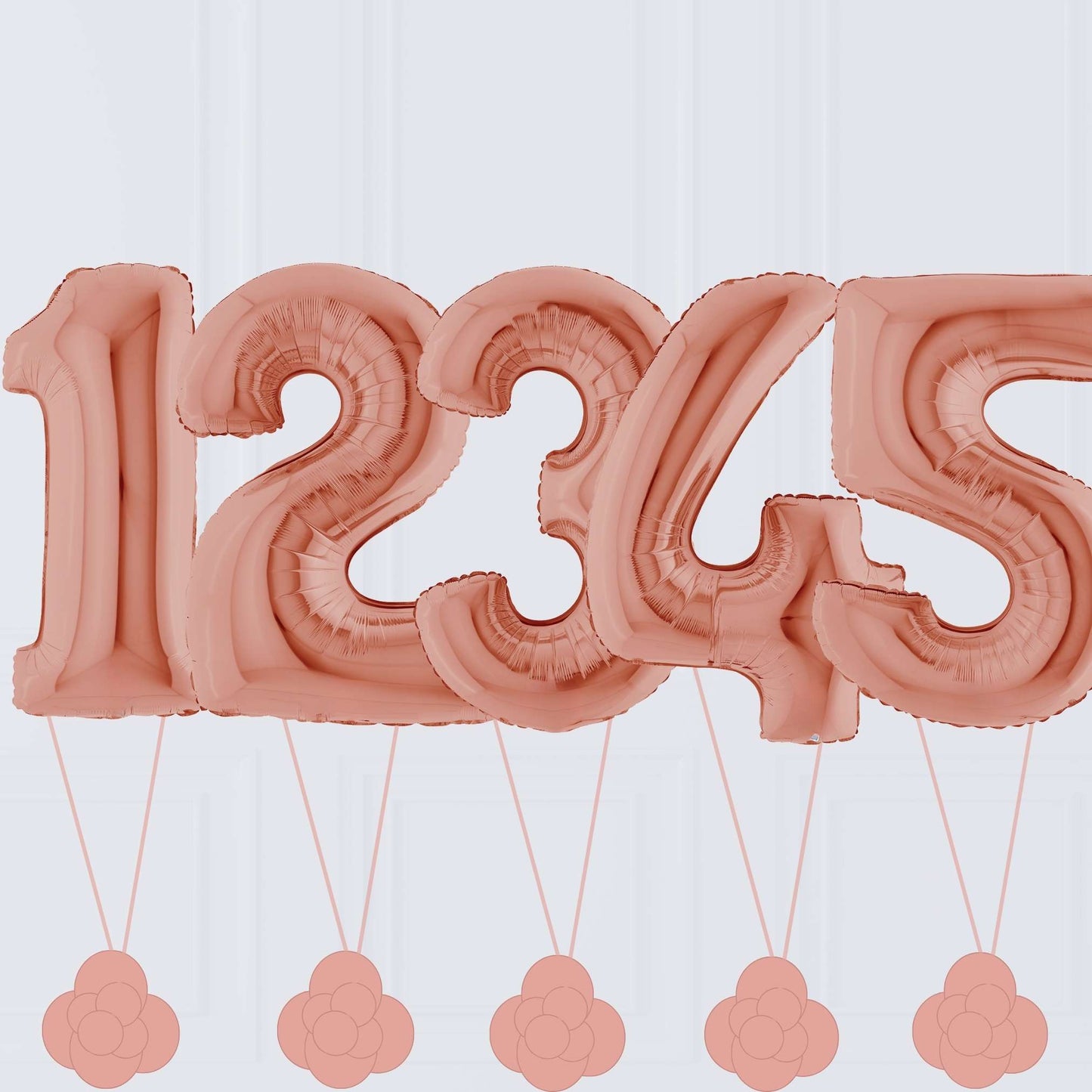Large Rose Gold Number Balloon