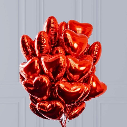 Bouquet "Wow" de Ballons Cœur (35 pcs) à l'hélium