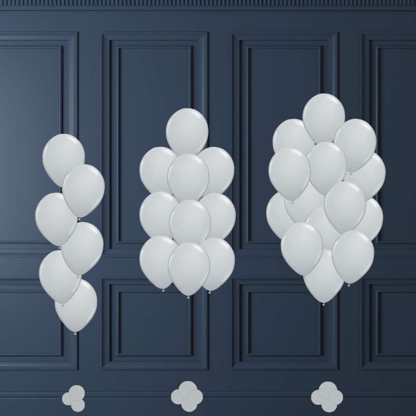 Bouquet de ballons latex ronds à l'hélium (6,10 ou 18)
