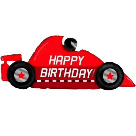 Race Car Happy Birthday Balloon 142 cm