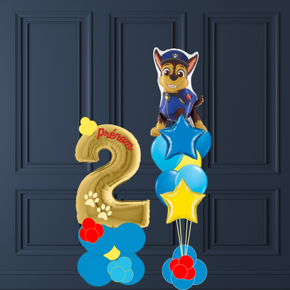 Paw Patrol Geburtstagsballon-Set mit Zahl (nach Wahl) Personalisiert
