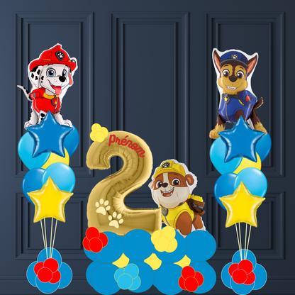 Paw Patrol Geburtstagsballon-Set mit Zahl (nach Wahl) Personalisiert